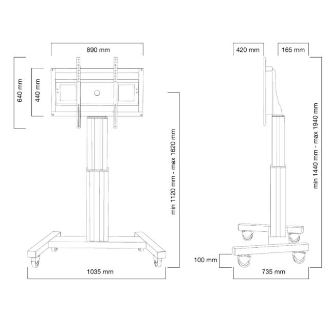 Стойка Neomounts by NewStar Motorised Mobile Floor Stand - VESA 200x200 up to 800x600