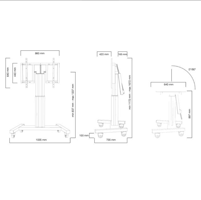 Стойка Neomounts by NewStar Motorised Mobile Floor Stand (90° tilt) - VESA 200x200 up to 800x600