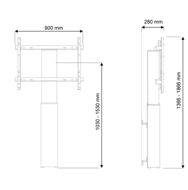 Стойка Neomounts by NewStar Motorised Floor Stand/Wall Mount - VESA 200x200 up to 800x600