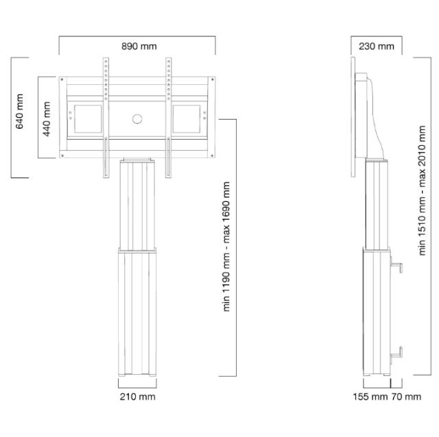 Стойка Neomounts by NewStar Motorised Floor Stand/Wall Mount - VESA 200x200 up to 800x600