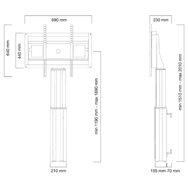 Стойка Neomounts by NewStar Motorised Floor Stand/Wall Mount - VESA 200x200 up to 800x600