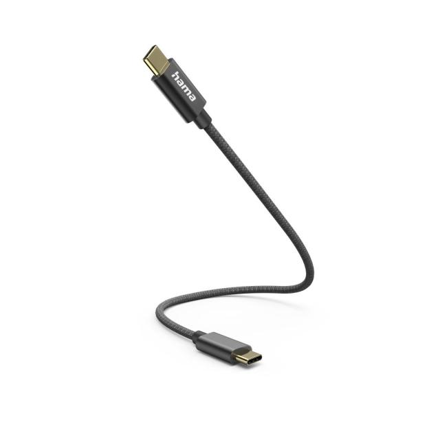 HAMA Кабел за зареждане, USB Type-C - USB Type-C, 0.2 м, USB 2.0, черен