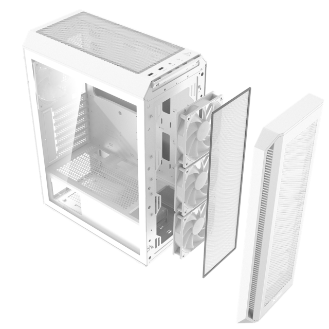 Кутия ADATA VALOR AIR PLUS MT WHITE, Middle Tower, 2 x USB 3.2, Mini-ITX, Micro-ATX, ATX