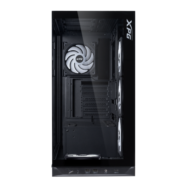 Кутия ADATA INVADER X BTF MT BLACK, 2 x USB 3.0, 1 x USB 3.2 Type C, 1 x HD Audio, Mini-ITX, Micro-ATX, ATX