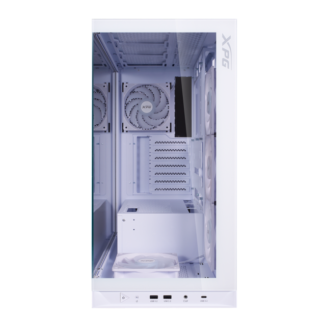 Кутия ADATA INVADER X BTF MT WHITE, 2 x USB 3.0, 1 x USB 3.2 Type C, 1 x HD Audio, Mini-ITX, Micro-ATX, ATX