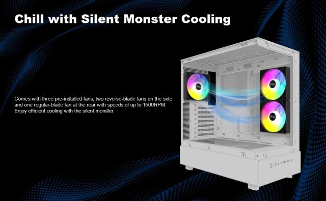 Кутия Montech XR Black, Middle Tower, 2 x USB 3.0, 1 x USB 3.2 Gen 2 Type-C, HD Audio x 1, ATX, mATX, Mini-ITX