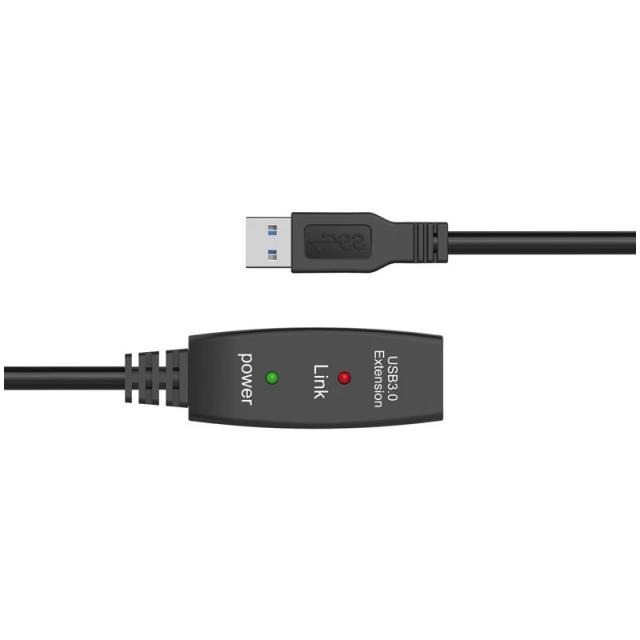 Кабел VCom удължение USB 3.0 AM / AF Active Extension Cable, 5.0 m. 