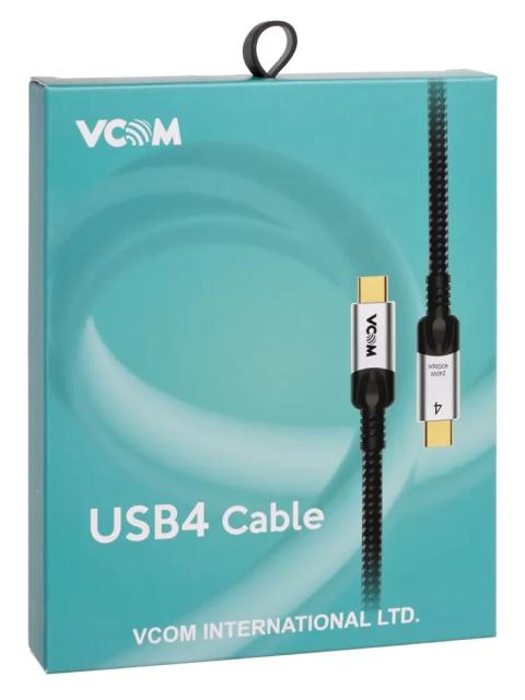 USB кабел VCom USB Type-C към USB Type-C 4.0, 40Gbps, 240W 