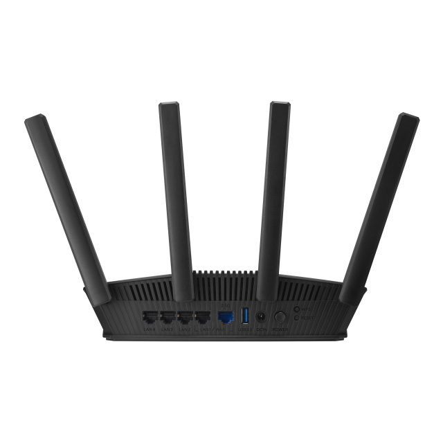 Рутер Asus RT-BE58U, WiFi 7 688+2882, LAN: 4x10/100/1000Base-T, WAN: 1x10/100/1000/2500Base-T,1 x USB 3.2, 4 външни антени