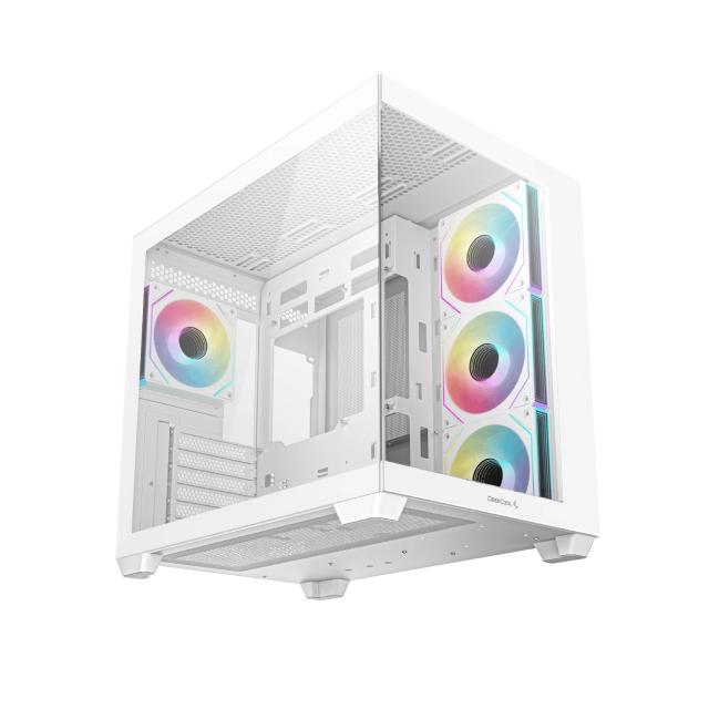 Кутия DeepCool CG530 4F White, Middle Tower, 2x USB3.0, 1x USB 3.2 Gen 2 Type-C, 1x HD Audio, Mini-ITX/Micro-ATX/ATX