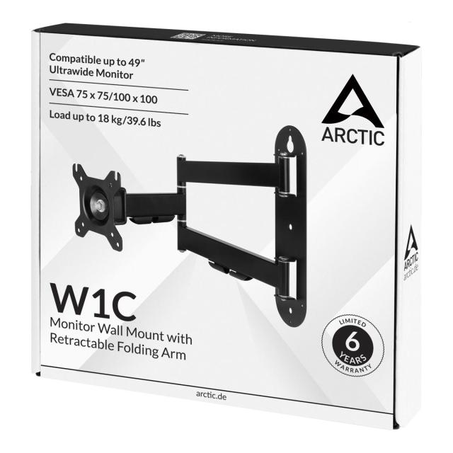 Стойка за монитор Arctic W1C - 49" с подвижно рамо за стена