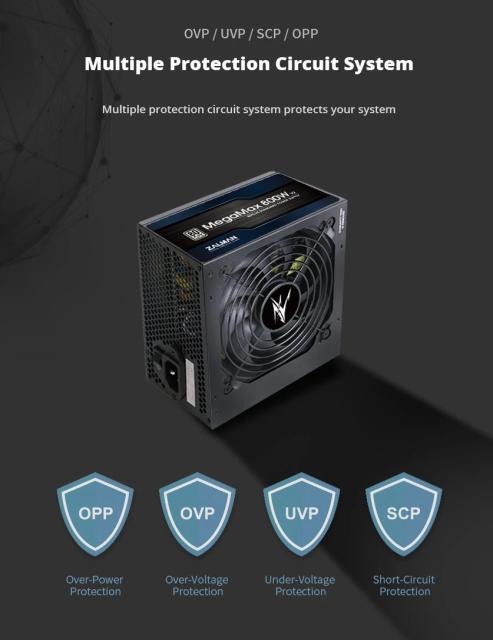 Захранване Zalman MegaMax ZM800-TXII 800W, Active PFC, 80 PLUS 