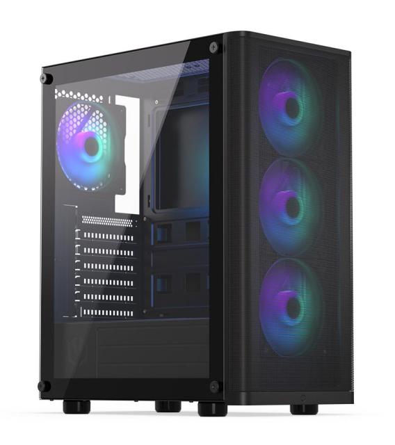 Кутия ENDORFY Ventum 200 ARGB, Middle Tower, 2x USB 3.0, 1x Microphone, 1x Headphones, ATX, Micro ATX, Mini ITX