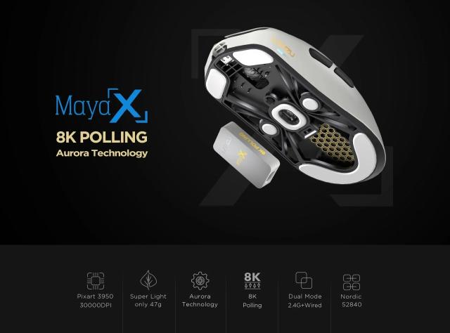 Геймърска мишка Lamzu MAYA X 8K, оптична, 30 000 dpi, Wireless, Light Pink