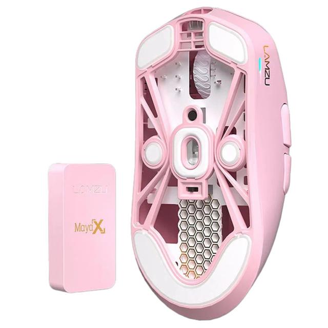 Геймърска мишка Lamzu MAYA X 8K, оптична, 30 000 dpi, Wireless, Light Pink