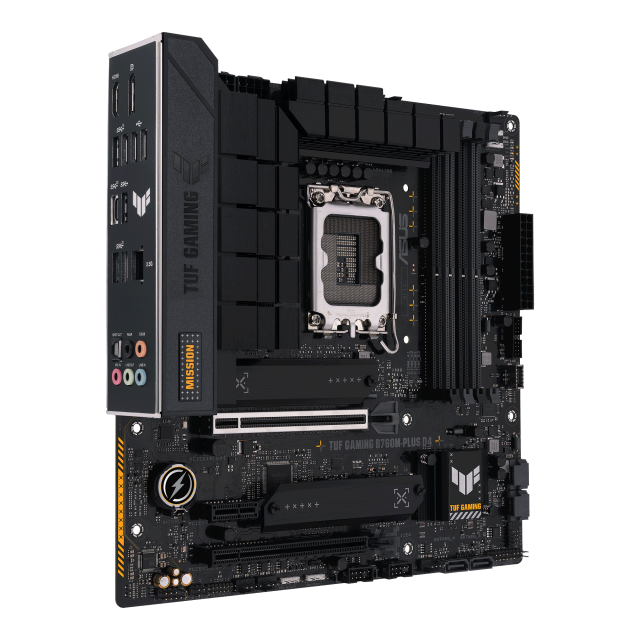 Дънна платка ASUS TUF GAMING B760M-PLUS D4, 4x DDR4, 2x M.2, 4x SATA 6Gb/s, HDMI, DP, mATX