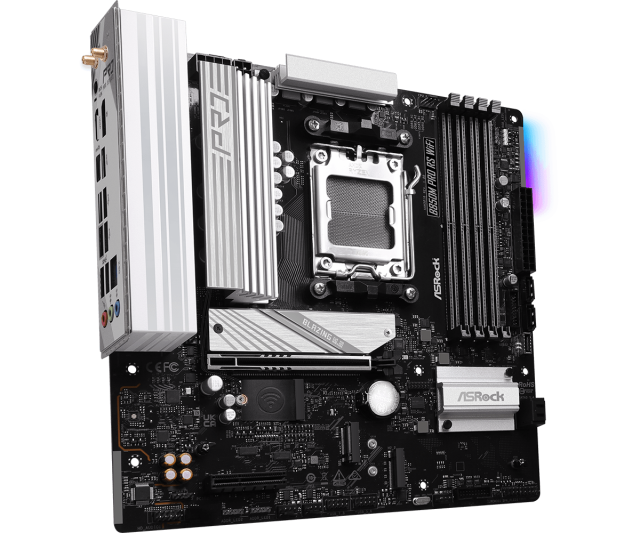 Дънна платка ASRock B850M Pro RS WIFI 6, AM5, 4x DDR5, 3x M.2, 4x SATA 6Gb/s, Wi-Fi 6E, Bluetooth 5.2, HDMI, DP, Micro ATX