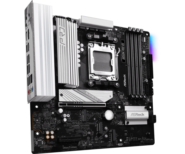 Дънна платка ASRock B850M Pro RS, AM5, 4x DDR5, 3x M.2, 4x SATA 6Gb/s, HDMI, DP, Micro ATX