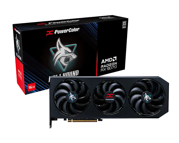 Видео карта PowerColor Radeon RX 9070 Hellhound 16GB GDDR6, 256-bit, 1x HDMI, 3x DP