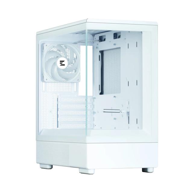 Кутия Zalman P10 White, Mini Tower, Tempered Glass, 1 x USB 3.1 Type-C, 1 x USB 3.0, 1 x HD Audio, mATX / Mini-ITX