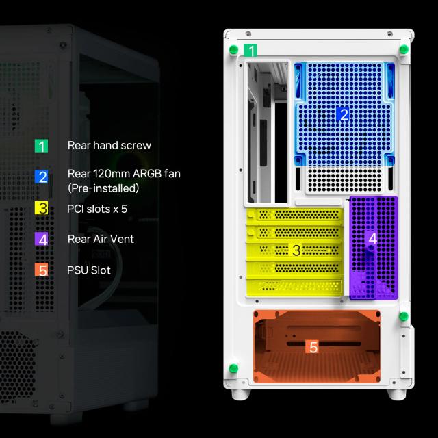 Кутия Zalman P10 White, Mini Tower, Tempered Glass, 1 x USB 3.1 Type-C, 1 x USB 3.0, 1 x HD Audio, mATX / Mini-ITX