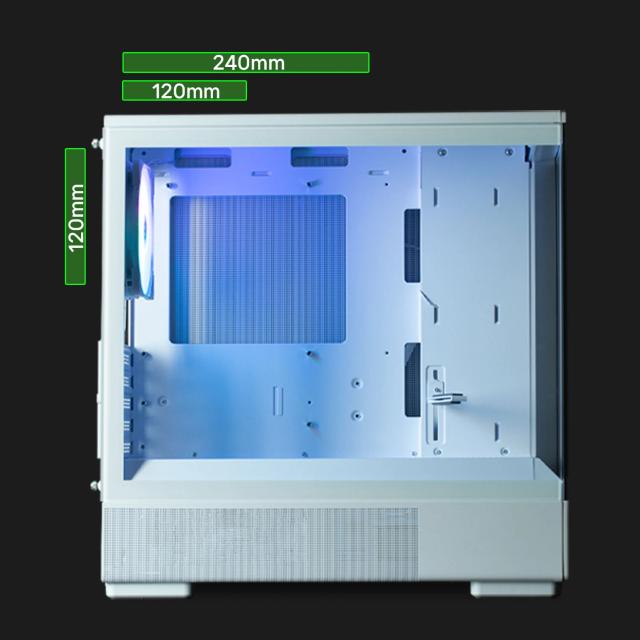 Кутия Zalman P10 White, Mini Tower, Tempered Glass, 1 x USB 3.1 Type-C, 1 x USB 3.0, 1 x HD Audio, mATX / Mini-ITX