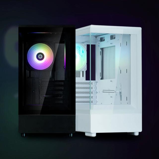 Кутия Zalman P10 White, Mini Tower, Tempered Glass, 1 x USB 3.1 Type-C, 1 x USB 3.0, 1 x HD Audio, mATX / Mini-ITX