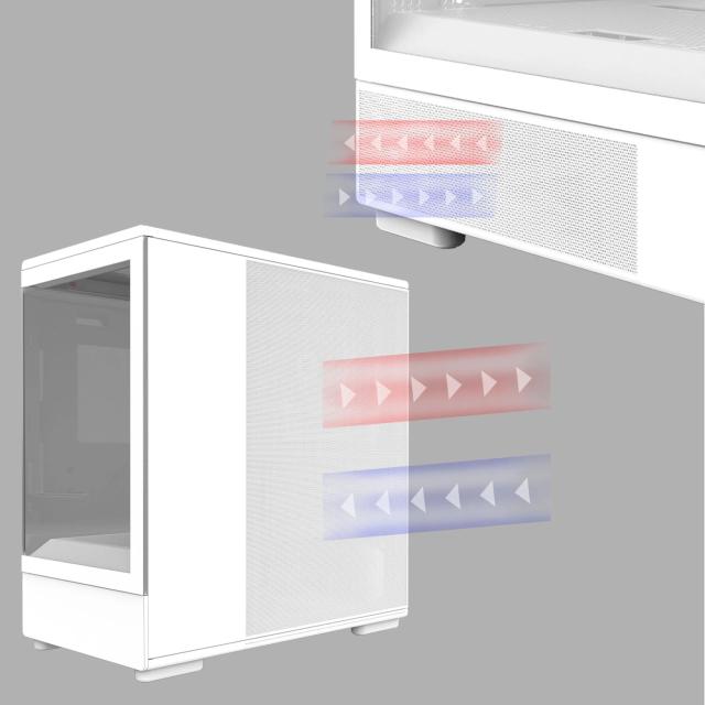 Кутия Zalman P10 White, Mini Tower, Tempered Glass, 1 x USB 3.1 Type-C, 1 x USB 3.0, 1 x HD Audio, mATX / Mini-ITX