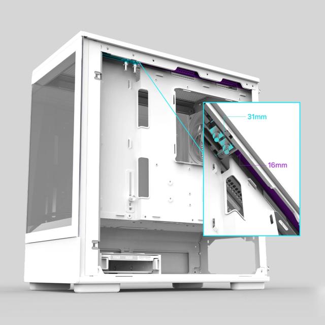 Кутия Zalman P10 White, Mini Tower, Tempered Glass, 1 x USB 3.1 Type-C, 1 x USB 3.0, 1 x HD Audio, mATX / Mini-ITX