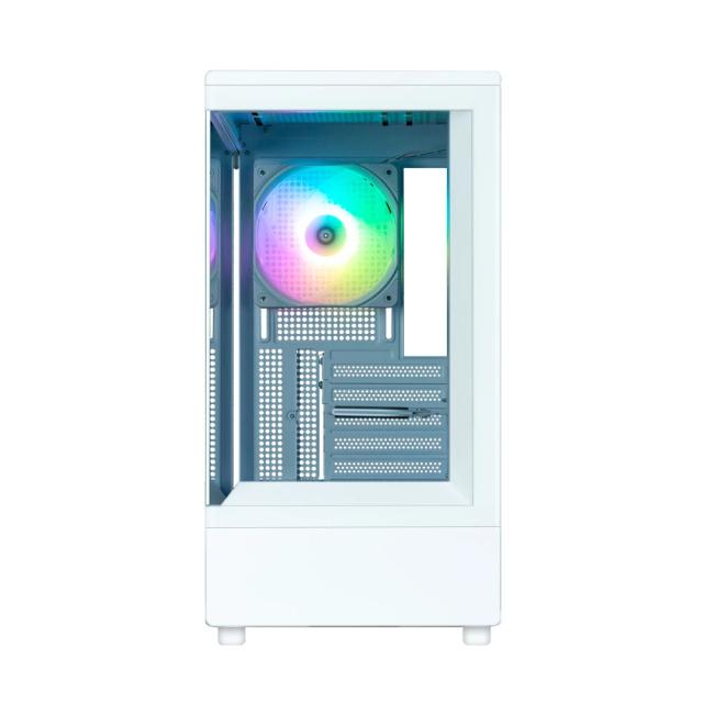 Кутия Zalman P10 White, Mini Tower, Tempered Glass, 1 x USB 3.1 Type-C, 1 x USB 3.0, 1 x HD Audio, mATX / Mini-ITX