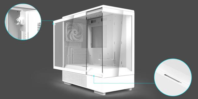 Кутия Zalman P10 White, Mini Tower, Tempered Glass, 1 x USB 3.1 Type-C, 1 x USB 3.0, 1 x HD Audio, mATX / Mini-ITX