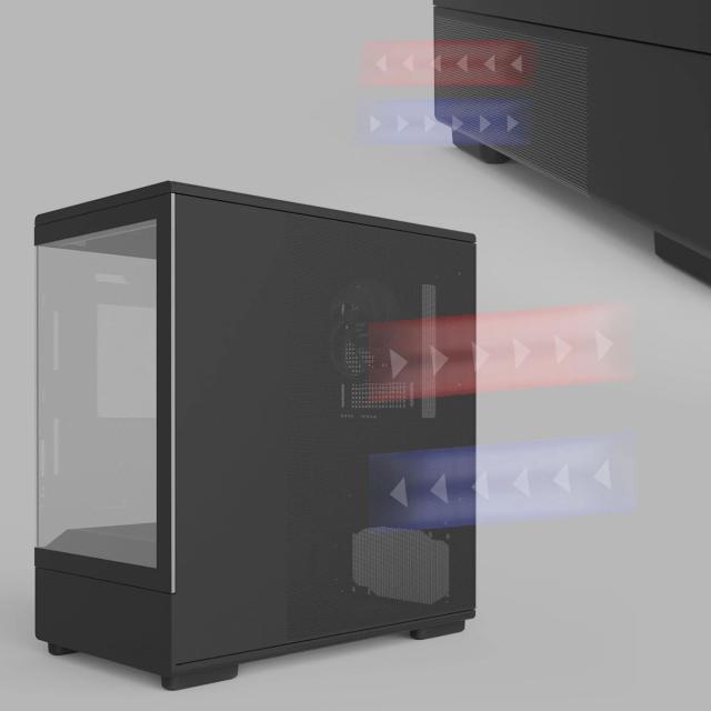 Кутия Zalman P10 Black, Mini Tower, Tempered Glass, 1 x USB 3.1 Type-C, 1 x USB 3.0, 1 x HD Audio, mATX / Mini-ITX