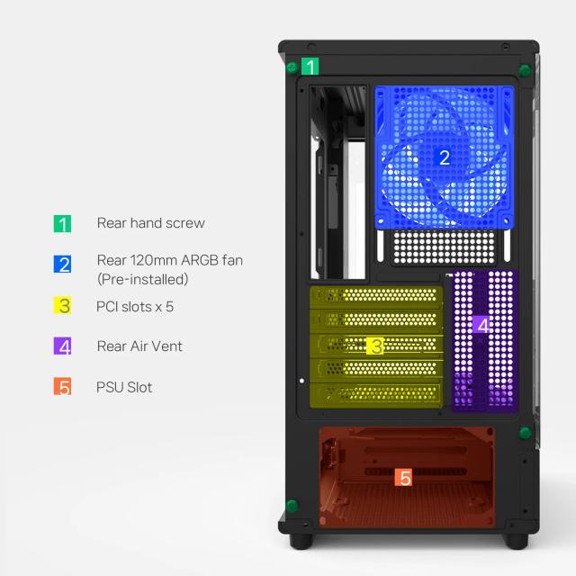 Кутия Zalman P10 Black, Mini Tower, Tempered Glass, 1 x USB 3.1 Type-C, 1 x USB 3.0, 1 x HD Audio, mATX / Mini-ITX