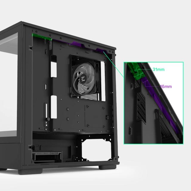 Кутия Zalman P10 Black, Mini Tower, Tempered Glass, 1 x USB 3.1 Type-C, 1 x USB 3.0, 1 x HD Audio, mATX / Mini-ITX
