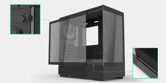 Кутия Zalman P10 Black, Mini Tower, Tempered Glass, 1 x USB 3.1 Type-C, 1 x USB 3.0, 1 x HD Audio, mATX / Mini-ITX