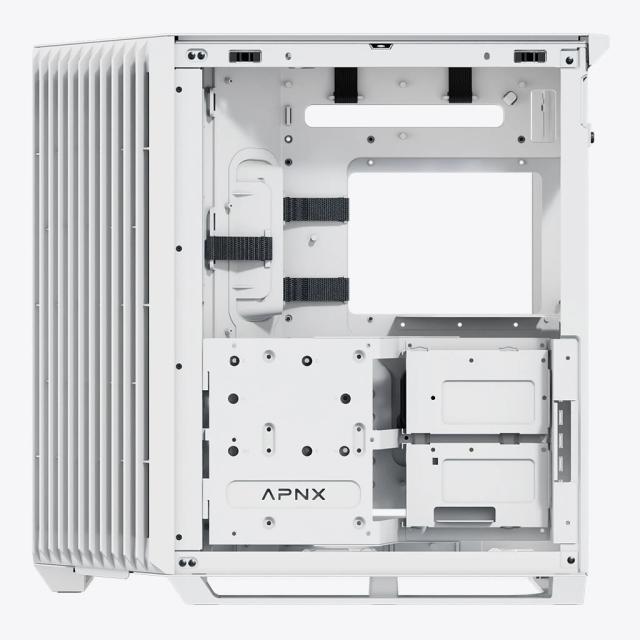 Кутия APNX V1 White, Middle Tower, 2x USB 3.2, 1x USB Тype-C, 1x HD Audio, ATX / Micro ATX / Mini-ITX