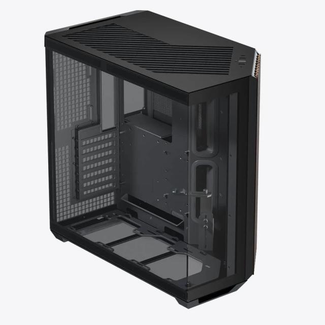 Кутия APNX V1-W - Wood, Black, Middle Tower, 2x USB 3.2, 1x USB Тype-C, 1x HD Audio, ATX / Micro ATX / Mini-ITX
