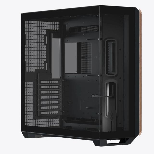 Кутия APNX V1-W - Wood, Black, Middle Tower, 2x USB 3.2, 1x USB Тype-C, 1x HD Audio, ATX / Micro ATX / Mini-ITX
