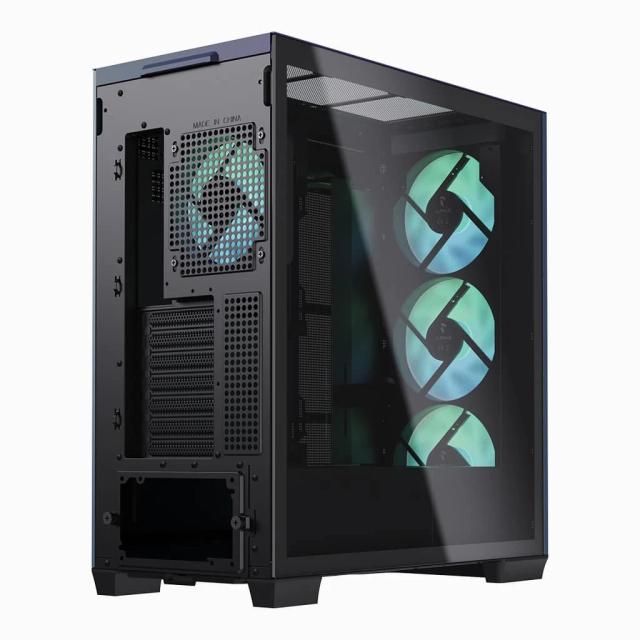Кутия APNX C1-R - ChromaFlair, Middle Tower, 2x USB 3.0, 1x USB Тype-C, 1x HD Audio, ATX / Micro ATX / Mini-ITX