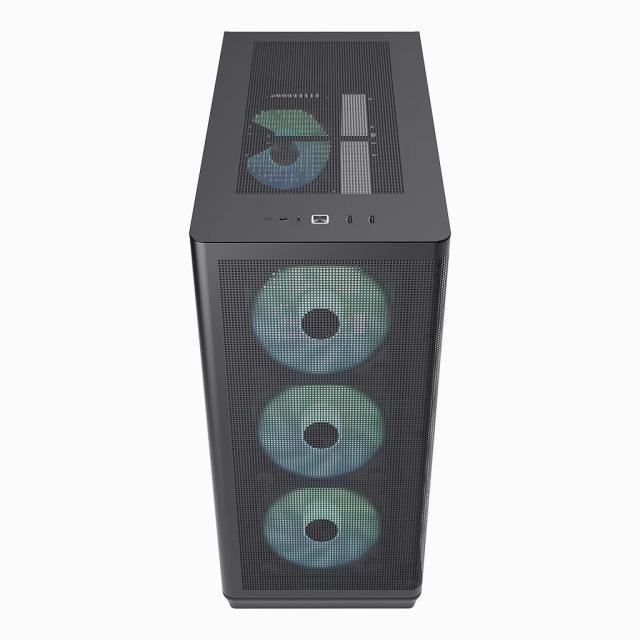 Кутия APNX C1-R - Black, Middle Tower, 2x USB 3.0, 1x USB Тype-C, 1x HD Audio, ATX / Micro ATX / Mini-ITX