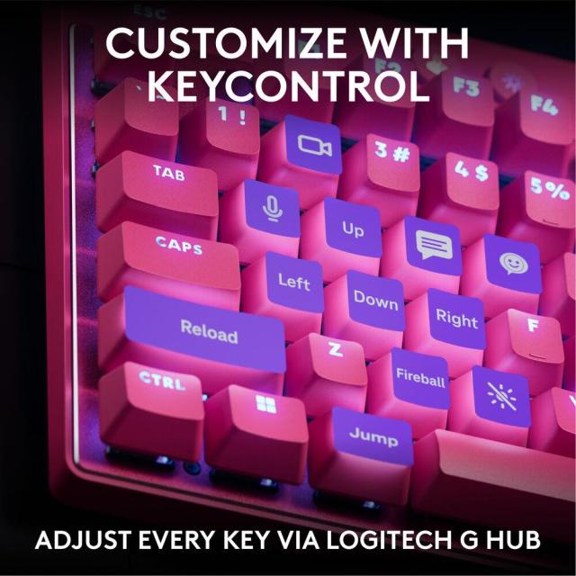 Геймърска механична клавиатура Logitech G Pro X RAPID TKL, Switch Magenta Tactile, USB