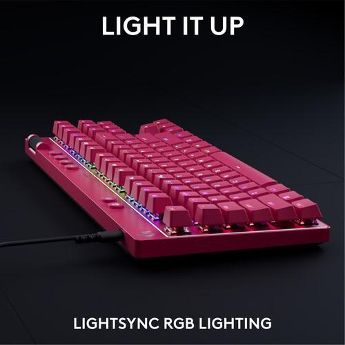 Геймърска механична клавиатура Logitech G Pro X RAPID TKL, Switch Magenta Tactile, USB