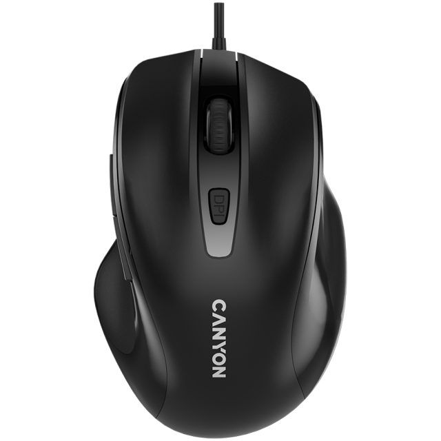Мишка CANYON CMS6, оптична (800-3200 dpi), USB, черна