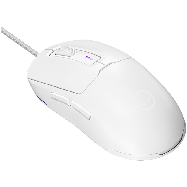 Мишка Lorgar MSA10, Ultralight Wired Gaming Mouse Advanced, оптична (12 000 dpi), 6 бутона, USB, Бяла