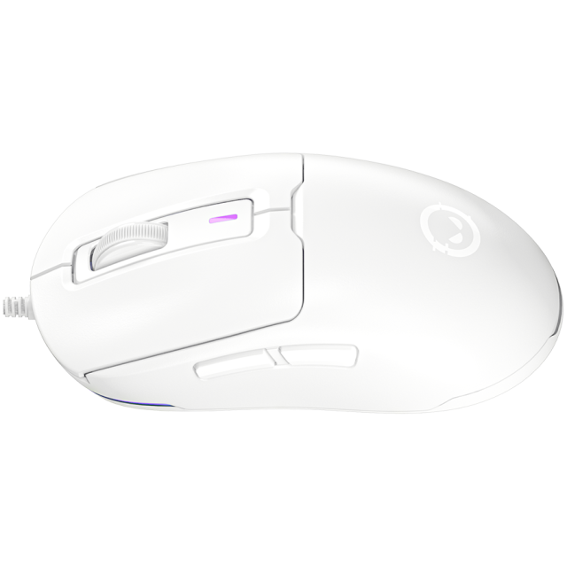 Мишка Lorgar MSA10, Ultralight Wired Gaming Mouse Advanced, оптична (12 000 dpi), 6 бутона, USB, Бяла