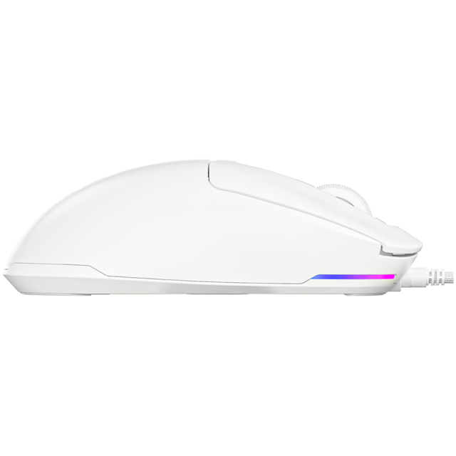 Мишка Lorgar MSA10, Ultralight Wired Gaming Mouse Advanced, оптична (12 000 dpi), 6 бутона, USB, Бяла