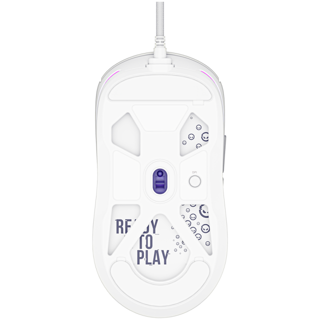 Мишка Lorgar MSA10, Ultralight Wired Gaming Mouse Advanced, оптична (12 000 dpi), 6 бутона, USB, Бяла
