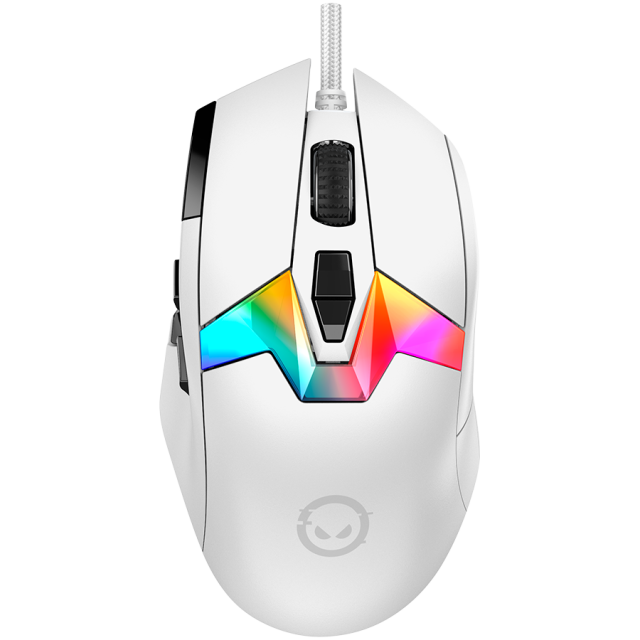 Мишка Lorgar MSP80, оптична (26 000 dpi), 10 бутона, PAW3395 сензор, 8000Hz Polling Rat, USB, Бяла