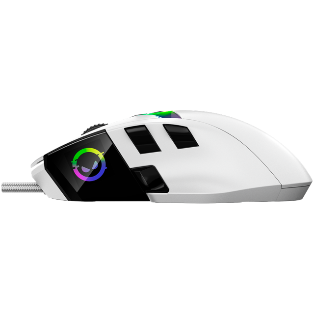 Мишка Lorgar MSP80, оптична (26 000 dpi), 10 бутона, PAW3395 сензор, 8000Hz Polling Rat, USB, Бяла