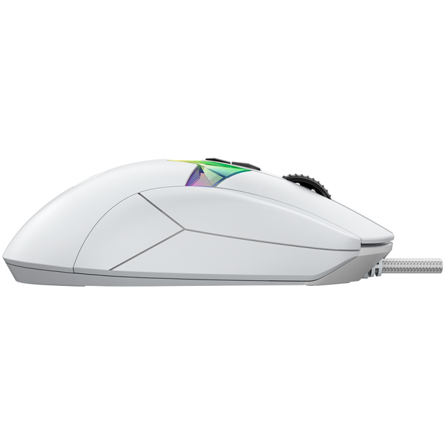 Мишка Lorgar MSP80, оптична (26 000 dpi), 10 бутона, PAW3395 сензор, 8000Hz Polling Rat, USB, Бяла